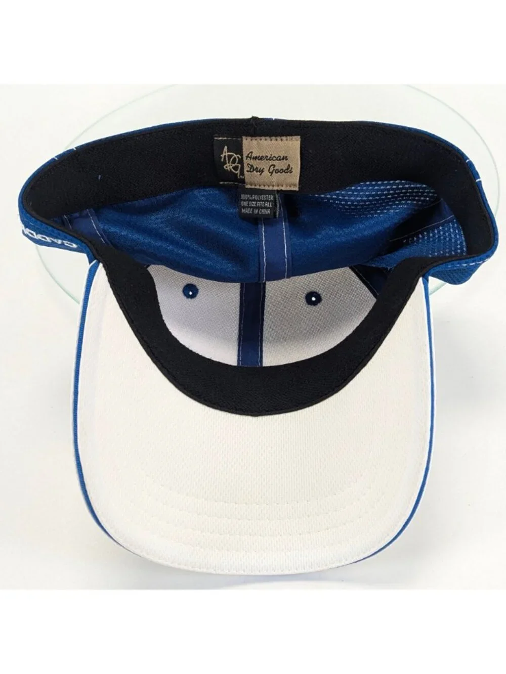 Erin Hills Golf Cap White Blue Clover Embroidered Adjustable Caddie Hat - Picture 7 of 9